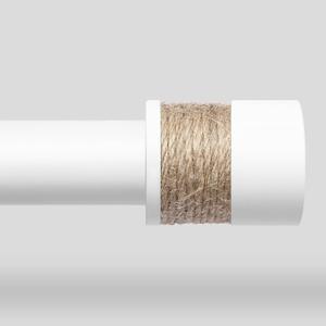 White Curtain Rods for Windows 30 to 56 Inch, 1" Boho Decorative Drapery Rod with Twine Wrapped End Cap Finials, Adjustable Vintage Rustic Farmhouse Window Treatment Rods, Easy Install