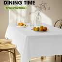 Pureegg Rectangle Table Cloth 60" x 102"  Durable Polyester Tablecloth Offers Reusable & Washable Protection, Ideal for Outdoor Party, Picnic, Wedding, Banquet and Birthday, 2 Pack, White