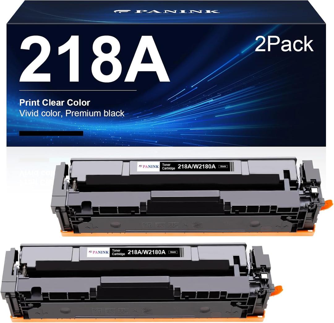 218A W2180A Black Toner Cartridge (No Chip) Replacement for HP 218A 218X W2180A W2180X Black Toner Cartridges Compatible with HP Color Pro MFP 3301fdw 3301cdw 3201dw 3301sdw Printer - 2 Black