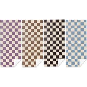 4 Pack Towels for Bathroom, Beach Towel, Microfiber Lightweight Beach Towels Oversized, Towel Accessories for Women Men Camping Pool Birthday Christmas Favors 32x71 in, Cute Plaid Checkered, Checkered 259