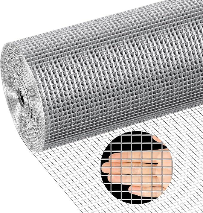 304stainless Steel Welded Wire Mesh, 1/2 Inch Hardware Cloth, Chicken Wire Fence Mesh Cage Poultry Garden Plant Support Containment Fence(15.7in×9.6ft)