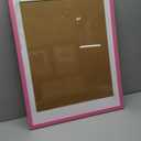 wyooxoo 18x24 Poster Frame Pink Made of Solid Wood Picture Frames Display Pictures 16x20 with Mat or 18x24 Without Mat Colorful Frame For Horizontal Vertical Wall Mounting