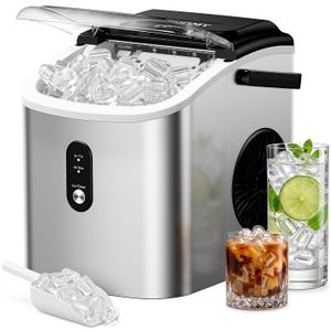 EUHOMY Countertop Ice Maker Machine with Handle, 26.3lbs Daily
