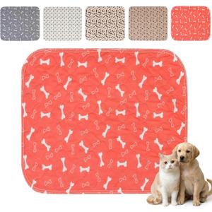 Puppy Pee Pads with Pheromones,Forever Pad,Washable Pee Pads for Dogs,Reusable Dog Pee Pads,Waterproof and Leak-Proof,Non-Slip Base Training Pad Suitable for Home and Dog Crates(Red,M)