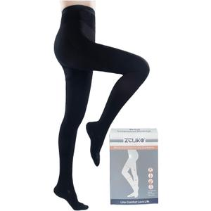 ZCLIKE Medical Compression Pantyhose Closed Toe Stockings for Women&Men 20-30mmHg All-Season Comfort Advanced Support for Varicose Veins Edema DVT, Size: S (Black)