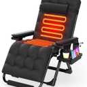 Suteck Heated Zero Gravity Chair, 29" XL Oversized Reclining Lounge Chairs, Black