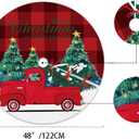 Christmas Tree Skirt 48 Inch, Red and Black Buffalo Plaid Xmas Tree Skirt, Winter Christmas Tree Mat for Home Party Holiday Indoor Outdoor Decorations (Large)