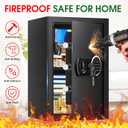 3.3 Cuft Large Home Safes Water and Fireproof with Digital Keypad & Key Lock, Security Safes for Home with DIY Removable Shelf, Anti-Pry Safe Box for Money Documents Jewelry, 19.69"H x13.78"W x 12.2"D