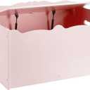 Amazon Basics Kids Wooden Toy Storage Chest with Safety Lid, Spacious Organizer for Bedroom, Pink, 30" x 18" x 19"