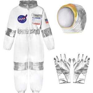 NASA Pilot Costume Kids Astronaut Costume for Boys Girls Space Pretend Dress Up Cosplay Birthday Gifts Halloween (3-4 Years, White) NASA Pilot Costume Kids Astronaut Costume for Boys Girls Space Pretend Dress Up Cosplay Birthday Gifts Halloween (3-4 Years, White)