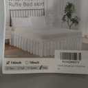 QSY Home Wrap Around Elastic Eyelet Bed Skirts 14 1/2 Inches Drop Dust Ruffle Three Fabric Sides Easy On/Easy Off Adjustable Polyester Cotton(White /King)