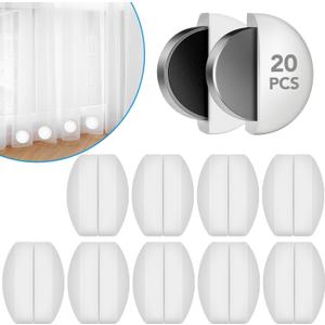20 Pcs Shower Curtain Weights Silicone Wrapped Heavy Duty shower curtain magnets Curtain Weights Heavy Outdoor Prevent Curtain Liner from Blowing Around, Work for Drapery, Flag, Tablecloth(10 Pairs)