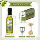 Reallnaive 12 Sets 5 oz Glass Olive Oil Bottles Empty Sauce Condiment Bottles with Tags and Twine and Funnel for Storing Homemade Olive Oil Christmas Wedding Baby Shower Gifts(Clear)