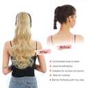 Ponytail Extension, 22" Long Claw Hair Extension Synthetic Curly Wavy Hairpieces Clip in Ponytail Wig Daily Fluffy Pony Tail for Women, 4.8 OZ, Blonde