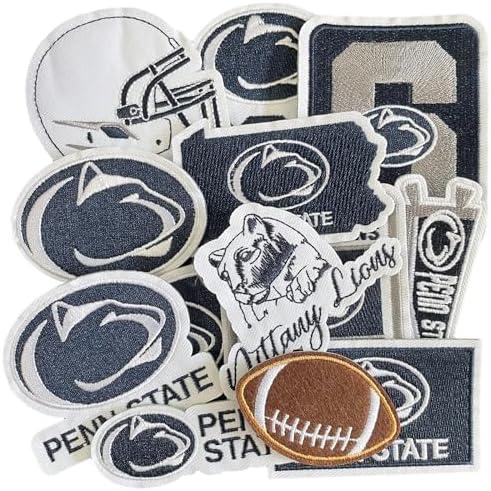 Pennsylvania Lions Iron on Patches, Football Patches for Jeans, T-Shirts, Backpacks, Hats, Sew On for More-13PCS