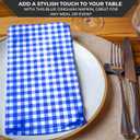 2 x Blue Checkered Napkins  100-Pack 3-Ply Disposable Paper Napkins for BBQ, Picnic, Wedding & Party Events  Soft & Durable Gingham Design.