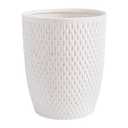 White Ceramic Trash Can - Small Trash Can Wastebasket for Bathroom, Kitchen, Office & Home Decor - Ceramic Round Garbage Container Basket Bin (2.5 Gallon)