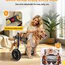 2-Wheel Dog Wheelchair for Back Legs - Adjustable & Detachable Design with Reinforced Safety Buckles, Open Design for Easy Potty Breaks, Helps Weak & Senior Dogs Walk Again, 44-66 lbs XL HLDW-01XL