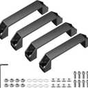 JiGiU 4-Pack 3030 Aluminum Handle Aluminium Alloy Handles Rectangular Industrial Pull Handle 120mm Hole Distance for 30 Series European Standard Aluminum Extrusion Profile -Black