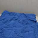 Amlie Home Checkered Chenille Knit Throw Blanket for Couch, Classic Texture Decorative Soft Blanket for Sofa, Chair & Bedroom, 50"x60", Blue