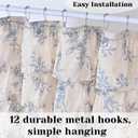 Yinhua Blue Floral Shower Curtain, Farmhouse Ruffle Shower Curtains for Bathroom, French Country Bath Curtain Waterproof Washable, 72 Wx72 L