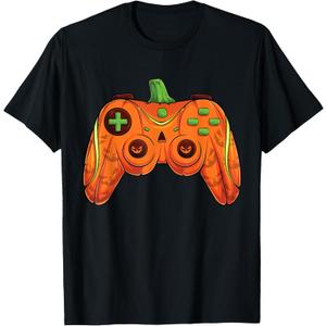 Halloween Gamer Pumpkin controller Video Gamer Kids Boys T-Shirt XS