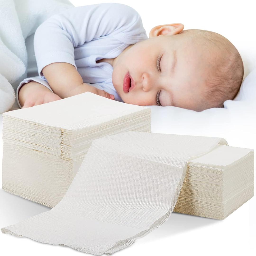 Mixweer 500 Pcs Baby Disposable Changing Pads 13 x 18 Inch Quick Absorb White Diaper Changing Table Pads Sanitary Liners Soft Waterproof for Baby Child Adult Pets Travel Change Stations