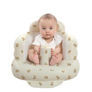 AGITVPS Upgrade Inflatable Baby Seat with Tray for Babies 3-36 Months, Built in Air Pump Bumbo Seat with Tray, Baby Chair Sit Me up Floor Seat for Baby, Learning to Sit&Feeding (Velvet Pillar-Camel)