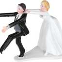 Wedding Cake Toppers, Resin Bride and Groom Figurine, Couple Romantic Funny Cake Decoration