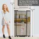 55.1 inch Extra Tall Pet Gate, Extra Wide 29.92"- 43" Adjustable Dog Gates, Pressure Mounted Walk Through Swing Safety Tall Cat Gate for Doorways, Stairs, Kitchen(Black)