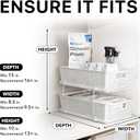 Simple Houseware 2 Tier Bathroom Organizer Tray Pull-Out Sliding Drawer, Under Sink Storage, White