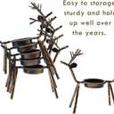 FORUP 6 Pack Metal Reindeer Tea Light Candle Holders, Christmas Home Decoration