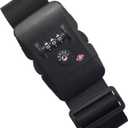 Heavy Duty Luggage Straps TSA Approved with Combination Lock Adjustable Travel Belt for Suitcases (Black)