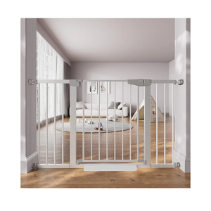 Cumbor 29.7–51.5" Extra Wide Baby Gate for Stairs, Pressure-Mounted Dog Gates for Doorways & Hallways, Auto-Close Walk-Through, No-Trip Design, Child Proof Safety, Dog/Pet Gate for Indoor Use, Silver