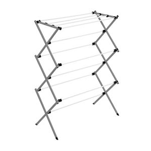 Honey-Can-Do 6-Tier Collapsible Steel Clothes Drying Rack, 24 ft, White
6-tier steel rack with 24 ft of drying space folds flat to 3 in. Coated bars are gentle on delicates; 50 lb capacity.