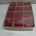 Senjie 3.15inch Burgundy Velvet Christmas Ornaments Balls Flocked Christmas Tree 12PCS Plastic Balls Xmas Hanging Ornaments Decoration Red