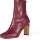 The Drop Women's Jane High Heel Pull-on Sock Boot (6, Dark Cherry)
