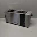 Mueller UltraToast Full Stainless Steel Toaster 4 Slice, Long Extra-Wide Slots for Bagels and Waffles, 6 Browning Levels, LED Display, Cancel/Defrost/Reheat Functions & Removable Tray, Kitchen Gadgets