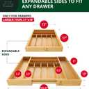 ROYAL CRAFT WOOD Luxury Bamboo Kitchen Drawer Organizer - Silverware Organizer, Utensil Holder & Cutlery Tray Drawer Dividers for Flatware (9 Slot, Natural)