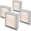 MAZ-TEK Plug in Dimmable Led Night Light with Auto Dusk to Dawn Sensor, Soft Warm White Nightlights for Hallway,Bedroom, Kids Room, Kitchen, Stairway, 4 Pack