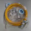 AMI PARTS 48" Flexible Gas Line Kit Yellow Coated, Gas Hose Connector Kit for Dryer, Stove, Water Heater,5/8" OD(1/2" ID) Stainless Steel Gas Line with Connector 1/2" MIP &1/2"FIP & 3/4"MIP Fitting