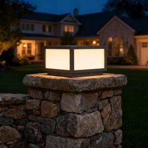 SkyGlow Column Light, 120V Line Voltage Aluminum LED IP55 Waterproof 10x10 Outdoor Pillar Lamp Lighting, Exterior Column Lanterns, Luxury Modern Post Cap Lights for Gate Wall Deck Fence Mail Box
