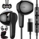 USB C Headphones for Samsung S25 Ultra S24 S23 Fe S22+, Type C Earphones with Microphone HiFi Stereo Volume Control Magnetic in Ear Wired Earbud for iPhone 17 Air 16 15 Pro Max Plus/Galaxy S26 Flip 7