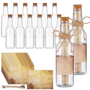 Baderke 100 Pcs 5.6 oz Message Bottles Kit Pirate Party Favors, Vintage
Plastic Bottles with Corks, DIY Letter in a Bottle Bulk, for Message Invitations, Birthday, Wedding, Baby Shower, Halloween
