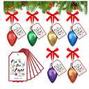 6 Set Christian Christmas Ornament Christmas Christ Gifts Appreciation Bulb Ornament Glitter Thank You Decoration with Red Poem Card Bow for Xmas Tree