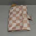 Tiny Twinkle Portable Diaper Changing Pad-Foldable Waterproof Changing Mat&Portable Changing Pad for Travel,Baby Changing Station with Smart Wipes Pocket&Storage (Beige Checkers)