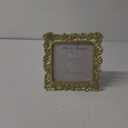 Cuspin 6x6 Gold Picture Frame, Vintage Gold Palm Leaves Textured Hand-Crafted Resin Frames with Glass Front, Retro Square Photo Frame for Wall and Tabletop Display Home Decor