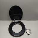 Angol Shiold Black Round Resin Toilet Seat Soft Close Quick Release Metal Zinc Alloy Hinge Easy to Install also Easy to Clean, Decorative Acrylic Seats (17 Inch, Black Starlight Glitter)