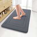 Arotive Memory Foam Bathroom Rug Mat 36x24, Ultra Soft and Absorbent Bath Mat, Machine Wash Dry, Comfortable Bath Rug Carpet for Bathroom Floor, Tub and Shower, Dark Grey