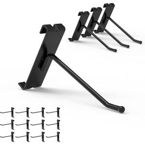 HUHOLE 32 Pack 4 Inch Gridwall Hooks for 3"x3" Wire Grid Panel  Black Heavy Duty Metal Display Hangers (30lb Capacity)  Retail Store Fixtures, Garage Organizer & Trade Show Supplies